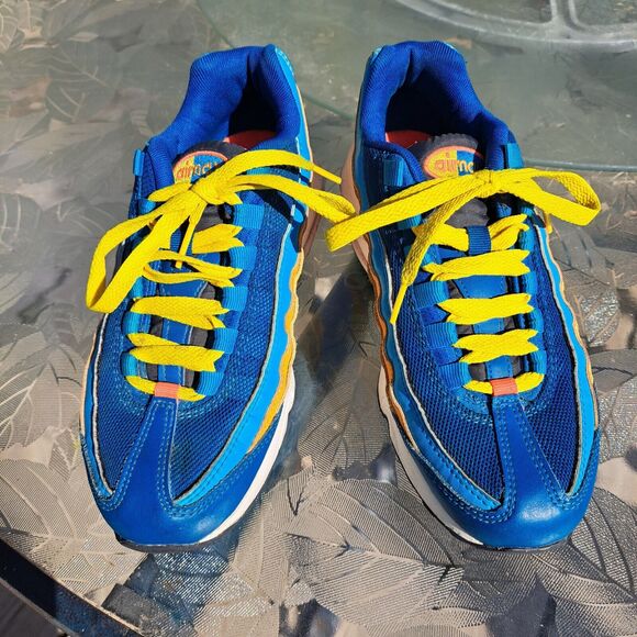 NIKE AIR MAX 95 GS SNEAKERS WOMENS SIZE 5.5 Y FLASH CRIMSON LAGOON 90'S MASHUP - Picture 3 of 9